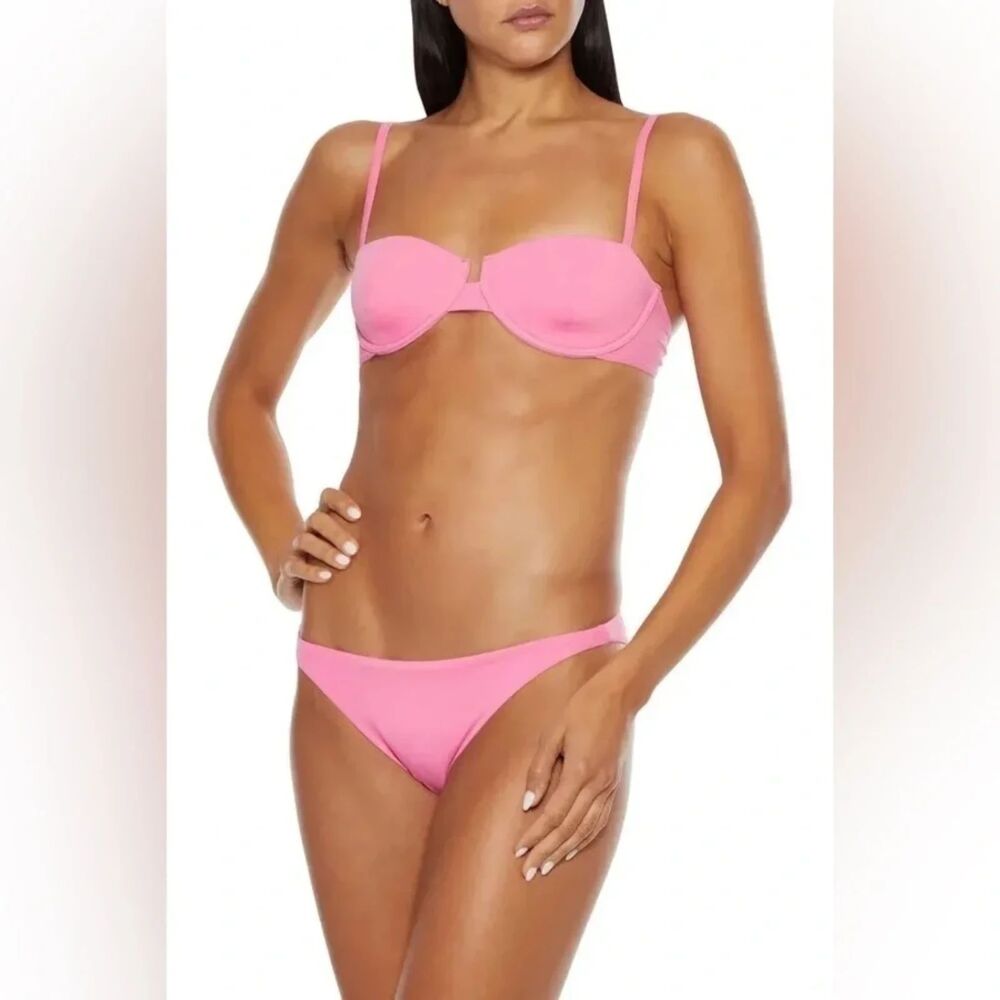 Onia Dalia Underwired Bikini Top. and bottom xsmall bubble gum pink